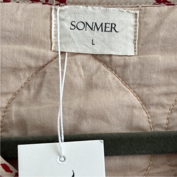 Sonmer Red and Tan Quilted Jacket with Oversized Fit - Picture 8 of 8